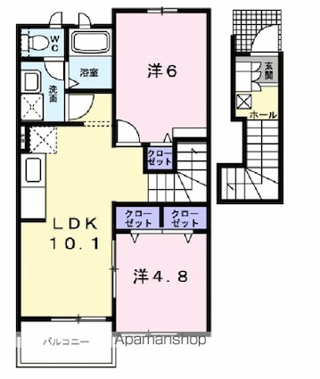 ノエル壱番館[2LDK/50.27m2]の間取図