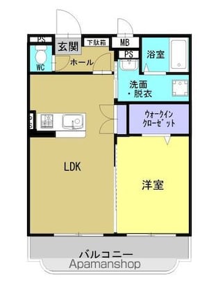 ユーミーエステージ[1LDK/42.22m2]の間取図