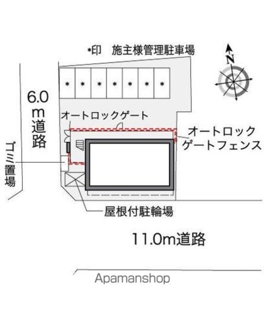 レオパレスＥＡＳＴＡＧＥⅠ[1K/20.81m2]の配置図