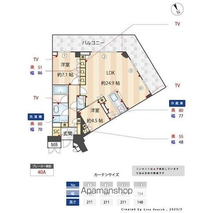 ザ・パークハウス福岡タワーズＷＥＳＴ[2LDK/83.96m2]の間取図