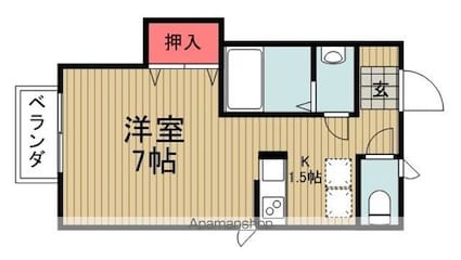 ワイズスクエア[1K/24.84m2]の間取図
