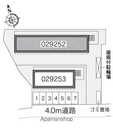 レオパレスパルコートＡ[1K/22.28m2]の配置図