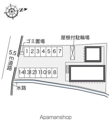 レオパレスヴィラージュ丸亀[1K/23.18m2]の配置図