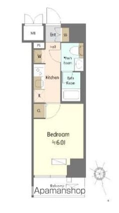 ＳＨＯＫＥＮ　Ｒｅｓｉｄｅｎｃｅ横浜浅間町[1K/21.23m2]の間取図