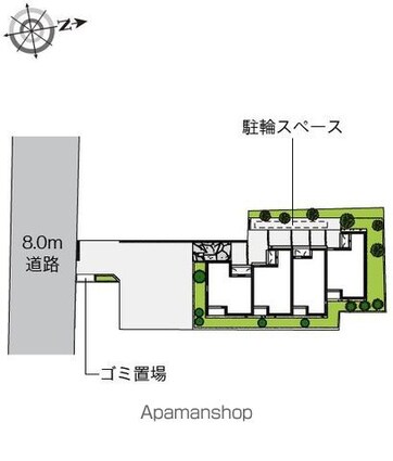 レオネクストレインボーヒルズ[1K/27.25m2]の配置図