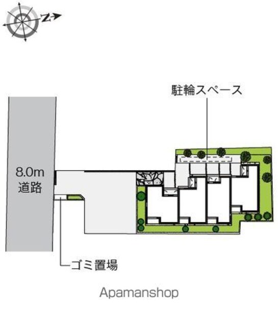 レオネクストレインボーヒルズ[1K/32.71m2]の配置図