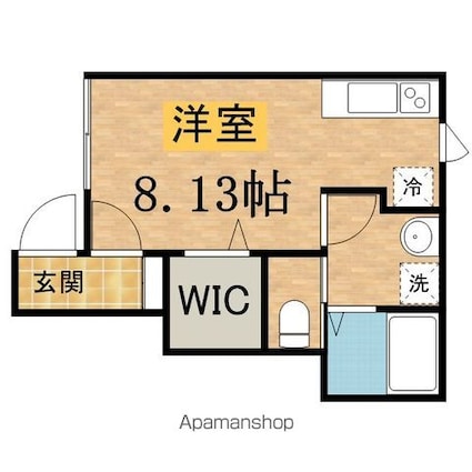 リーオプエンテ[1R/24.22m2]の間取図
