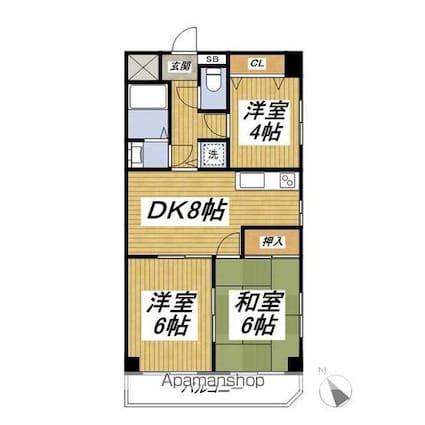 東京都板橋区小茂根２丁目[3DK/53.46m2]の間取図