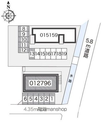レオパレスコンフォール石橋[1K/20.37m2]の配置図
