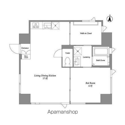 品川港南テラス[1LDK/54.69m2]の間取図
