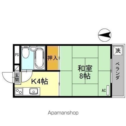 西浦マンション[1K/22m2]の間取図