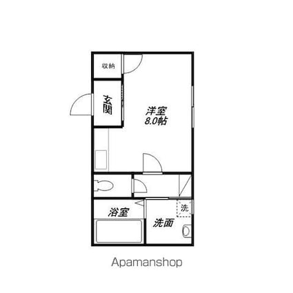 滋賀県長浜市朝日町[1R/26.5m2]の間取図