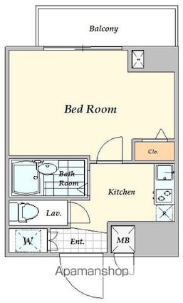 エクセリア早稲田Ⅱ[1K/20.66m2]の間取図