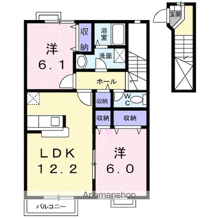 サンプレインＢ[2LDK/63.3m2]の間取図