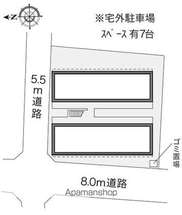 レオパレスプレステージ[1K/19.87m2]の配置図