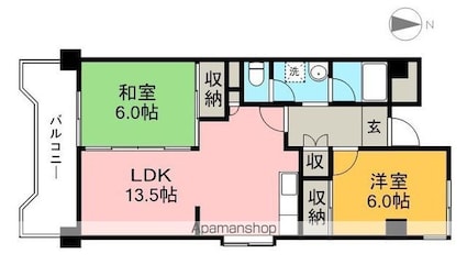 Ｒｉｃｏｒｓｏ　ＪＯＹＡＭＡ[2LDK/54m2]の間取図