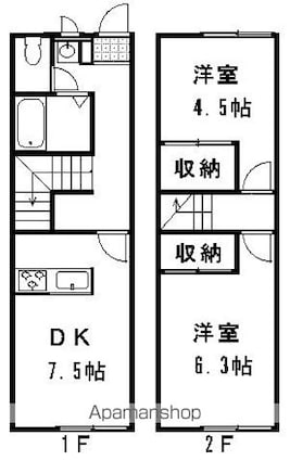 レオパレスマノワール[2DK/49.68m2]の間取図