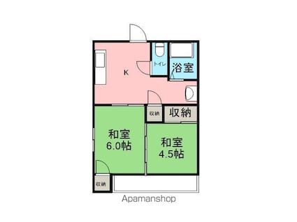 コーポ中島[2K/35m2]の間取図