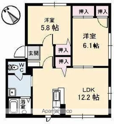 コートＭＴ　Ｇ・Ｈ棟[2LDK/57.81m2]の間取図