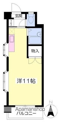 ピアフル[1R/23.5m2]の間取図