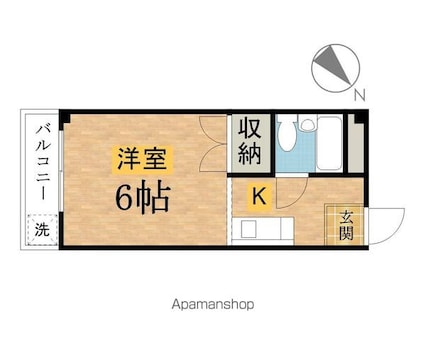 岡本ハイツ[1R/17.42m2]の間取図
