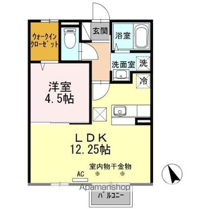 エトワール[1LDK/40.07m2]の間取図