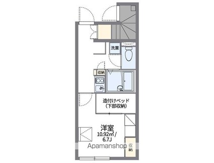 レオパレス鶴羽[1K/21.38m2]の間取図