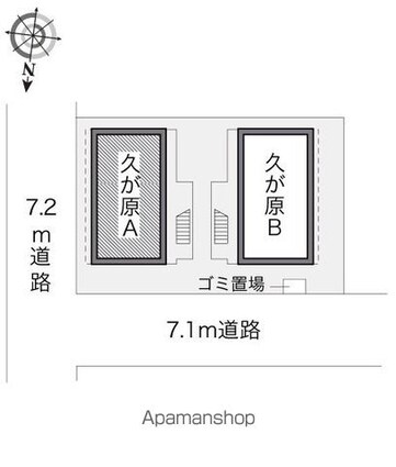 レオパレスパティオ久が原Ａ[1K/19.87m2]の配置図
