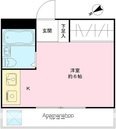 東京都小金井市本町５丁目[1R/16.56m2]の間取図