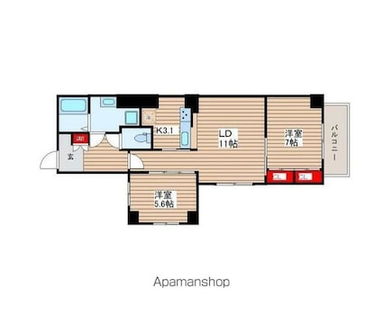 アーバン・タニ[2LDK/60m2]の間取図