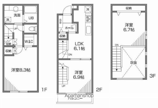 ルシオン[3DK/68.27m2]の間取図