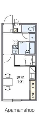 レオパレスラージ　グルーブ　Ⅱ[1K/23.18m2]の間取図