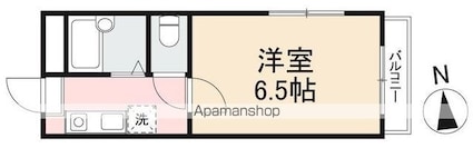 香川県高松市木太町[1K/19.5m2]の間取図