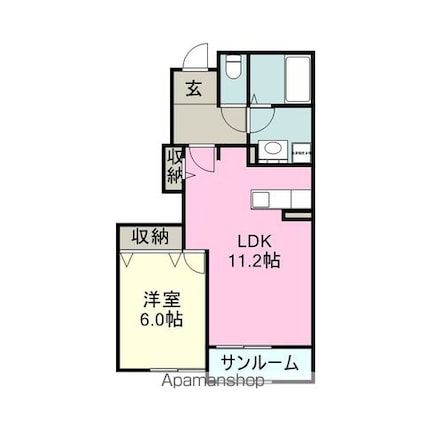 ジェントリー[1LDK/44.06m2]の間取図