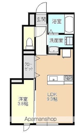 スリジエ[1LDK/33.18m2]の間取図