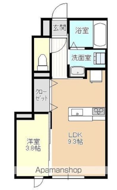 スリジエ[1LDK/33.18m2]の間取図