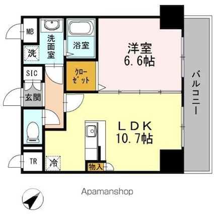 セリーン志村[1LDK/41.77m2]の間取図