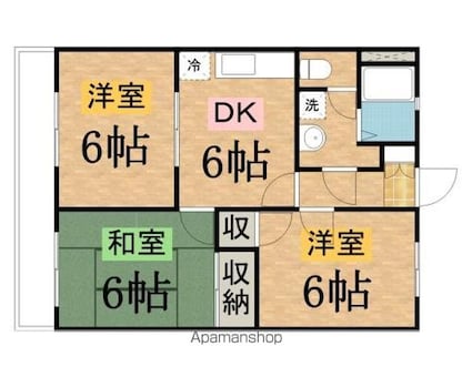 グレースシャルム[3DK/52.36m2]の間取図