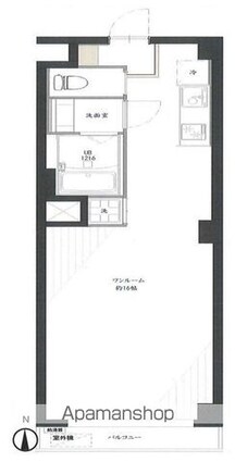 東京都新宿区新宿５丁目[1R/38.14m2]の間取図