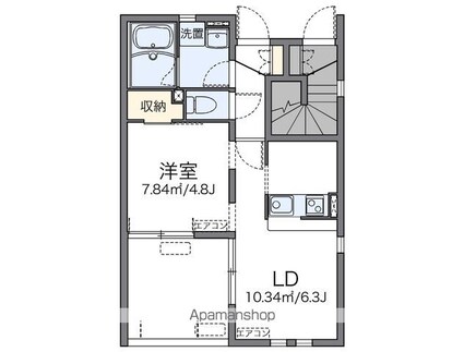 東京都狛江市猪方１丁目[1LDK/31.63m2]の間取図