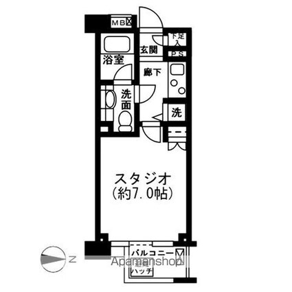 レジディア新宿イーストⅡ[1K/21.65m2]の間取図