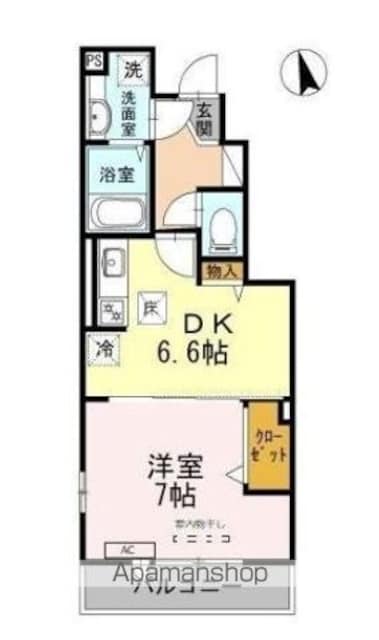 リヴェール等々力　Ｂ[1DK/36.58m2]の間取図