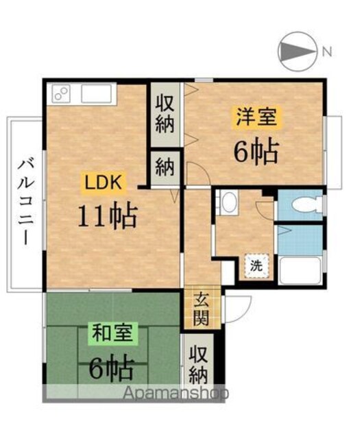グレースコート[2LDK/52.98m2]の間取図
