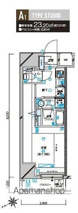 メインステージ立川[1K/23.2m2]の間取図
