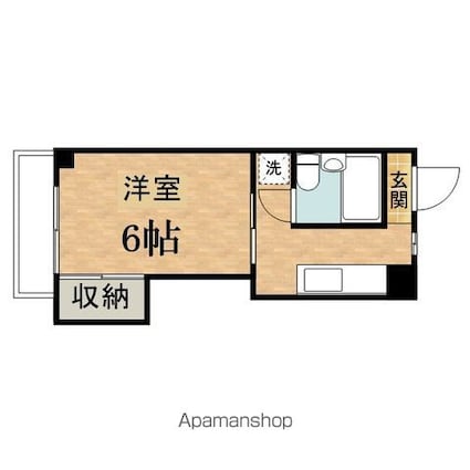 メゾングリーンライフ[1K/21.6m2]の間取図