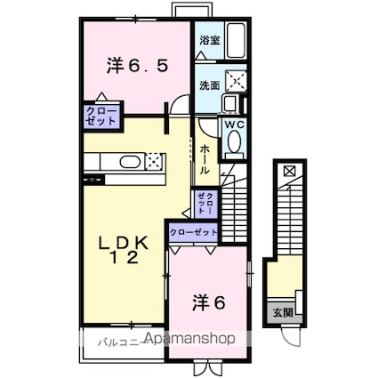 カーサ・プラシード　Ⅰ[2LDK/58.86m2]の間取図