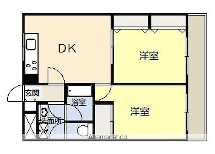 エスポワール北の丸[2DK/44.8m2]の間取図