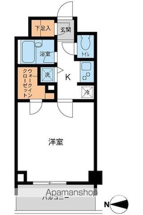 プライムコート成増[1K/30.3m2]の間取図