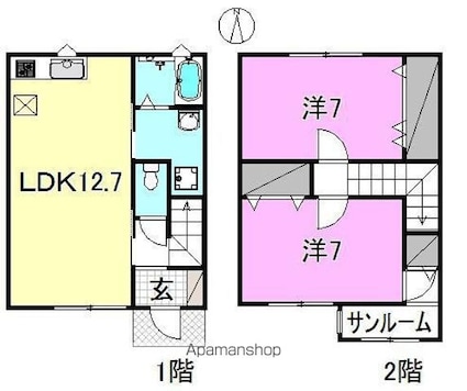 プランドール・Ｎ[2LDK/72m2]の間取図