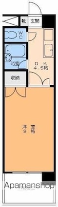 グランビュー松山[1DK/27.45m2]の間取図